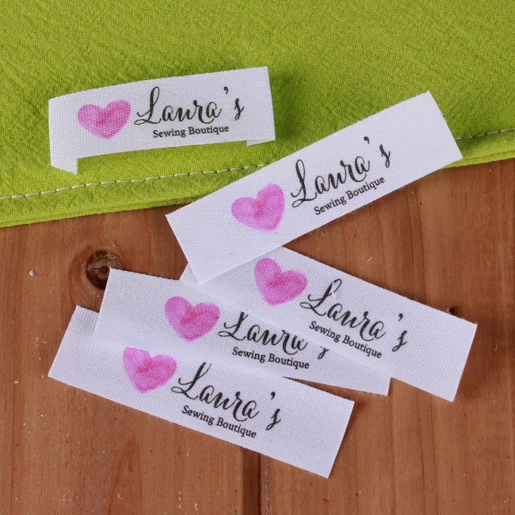 

Custom Handmade Fabric Clothing Labels, Tags, With Love, Personalise Tags, Handsewn Sewing Clothing (MD1161)