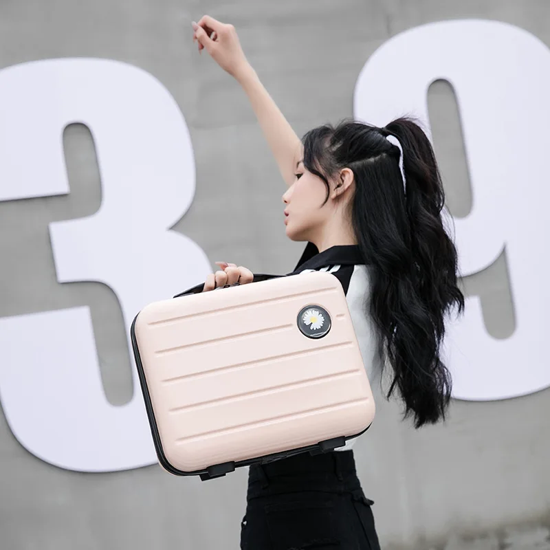 Mini Cosmetics Storage Bag Waterproof Travel Suitcase 16 Inch Make-Up Case Portable Case Small Luggage Large Capacity