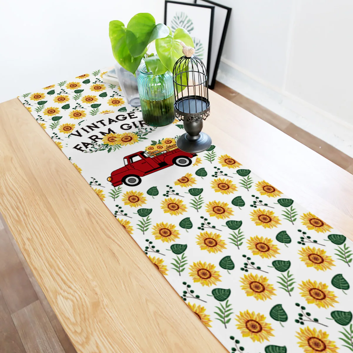Винтажный фермерский дом для девочек красный грузовик Подсолнухи настольная