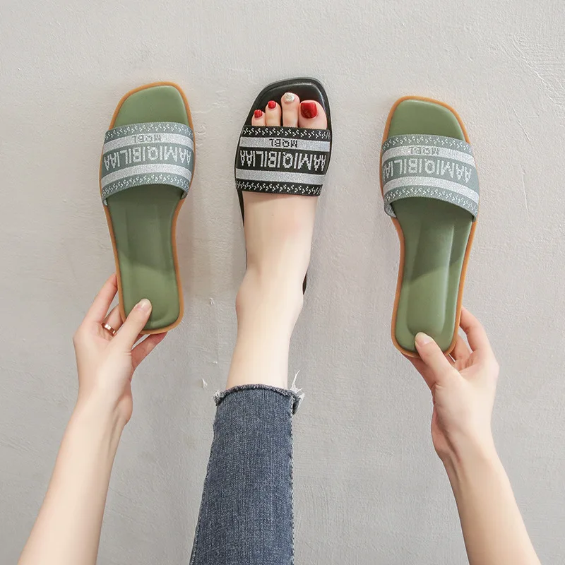 

Brand 2022 Summer Women Slippers Flat Shoes Woman Low Top Slides Simplicity Fashion Plus Size Slipper Casual Ladies High Quality