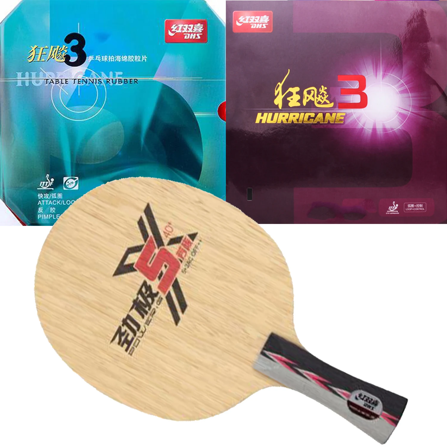 DHS New PG5X Table Tennis carbon Blade (5+2 Arylate Carbon) ALC With Neo hurricane3 Racket Ping Pong Bat