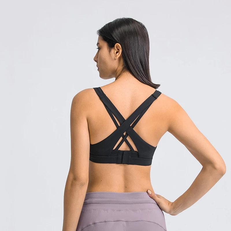

High Support Sports Bra High Impact Padded Yoga Bra Without Frame Gym Clothing Skinny Sportswear Vests Tops For Fitness Workout