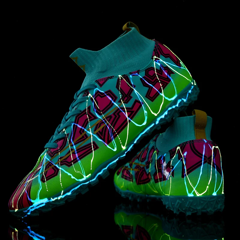 

Men's fluorescent Soccer Cleats Mercurial Superfly CR7 Mens Soccer Shoes High Ankle Cristiano Ronaldo Womens Football Boots