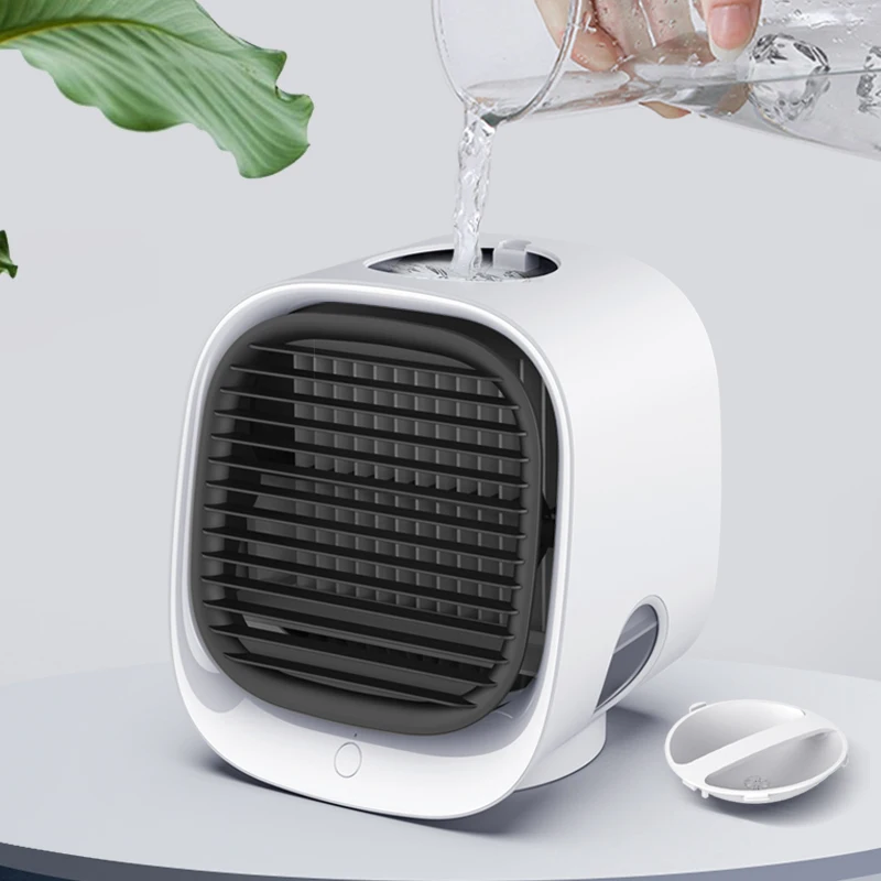 

Mini Air Cooler Desktop Electric Fan Humidify Air Cooling Fan Multi-Function Cooler Mute Working HUG