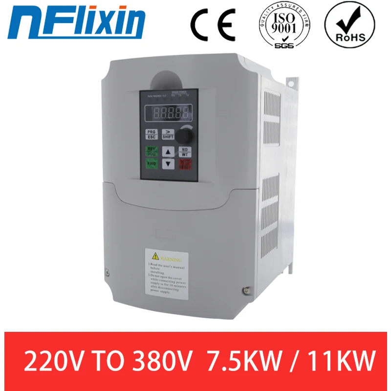 Лидер продаж! 7.5KW/11KW Однофазное Входное 220V трехфазный выход 380V
