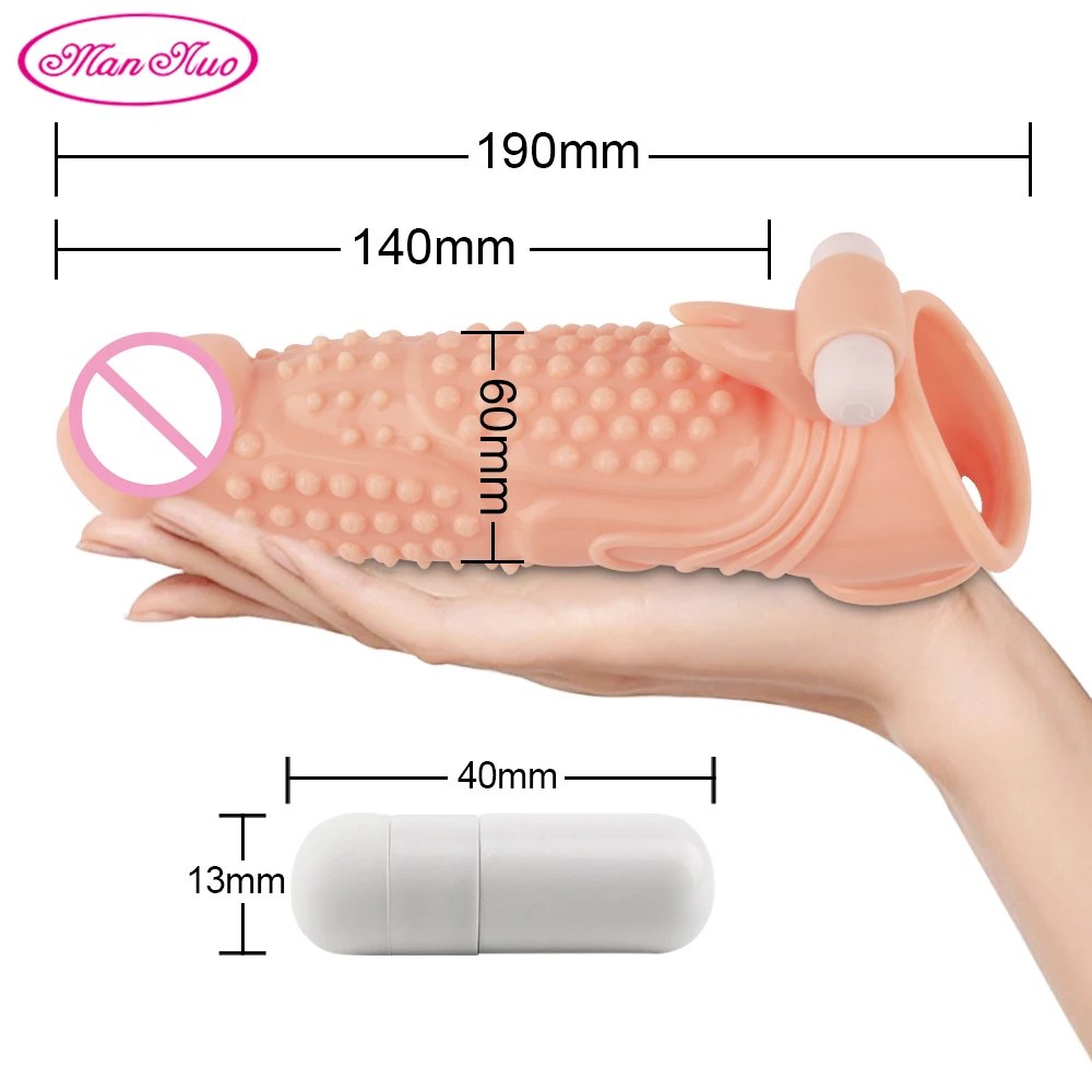 Многоразовый большой пенис фаллоимитатор Man Nuo чехол на член для мужчин