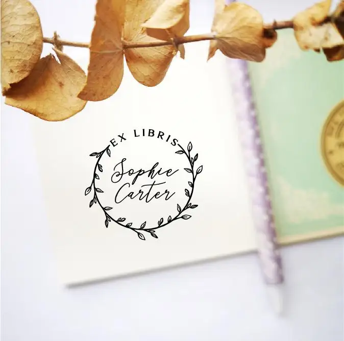Изготовленный На Заказ Экслибрис штамп подарок настраиваемым именем