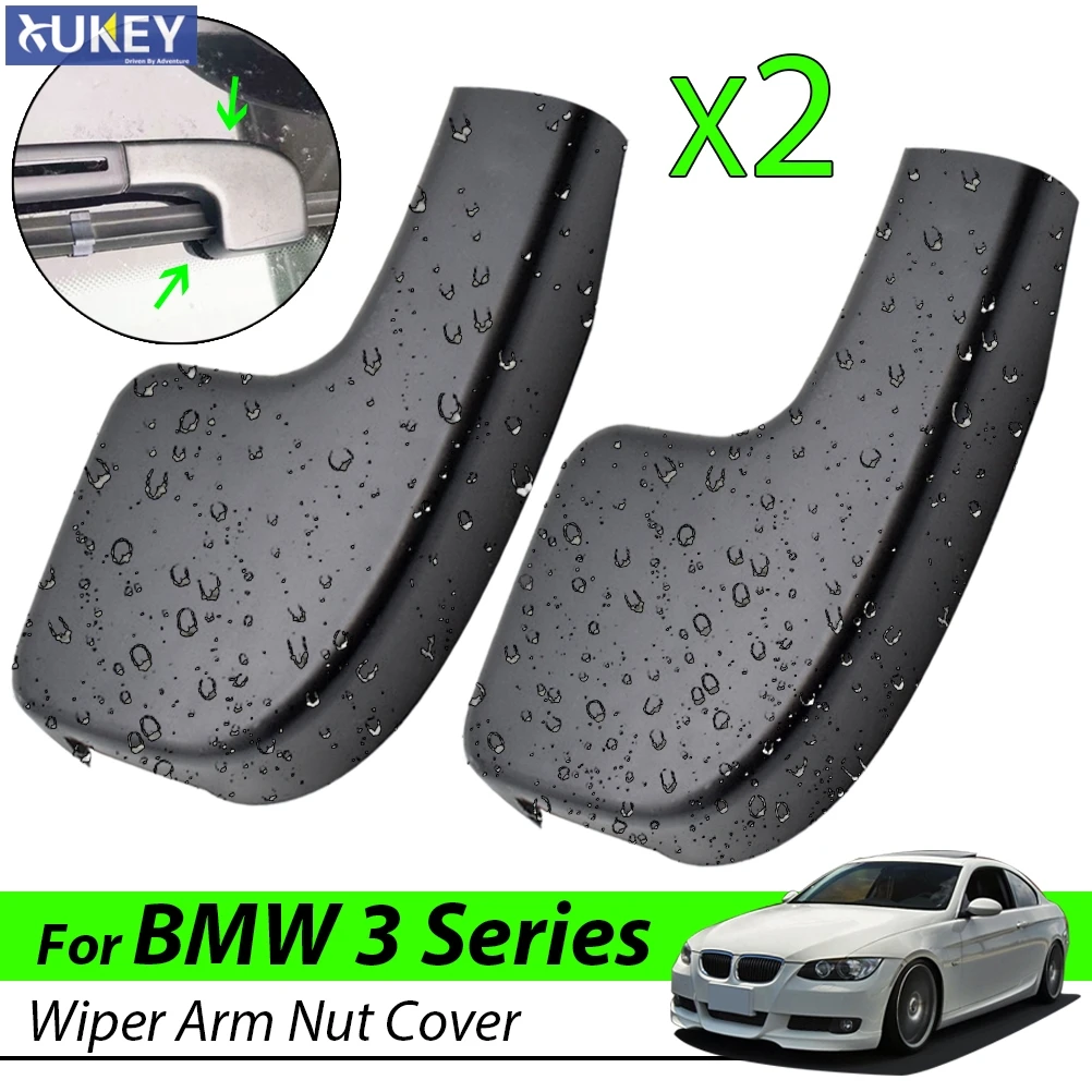 

2pcs Fornt Windshield Wiper Arm Head Nut Cover Cap For BMW 3 Series E90 E91 E92 E93 2004 - 2009 OE# 61617138990 Car Replacement