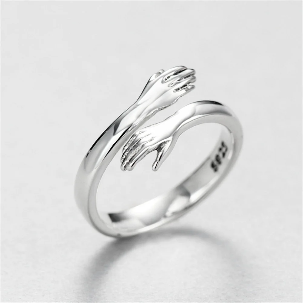 

Fashion new product love hug simple ring wild hug open ring couple ring hot sale