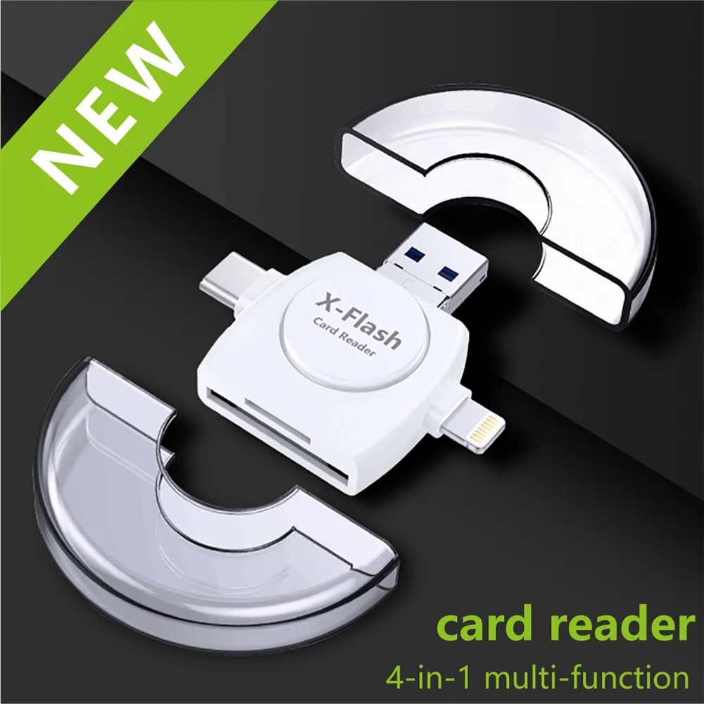 4 в 1 кардридер USB Type-C Micro Освещение высокоскоростной Универсальный для Apple Android