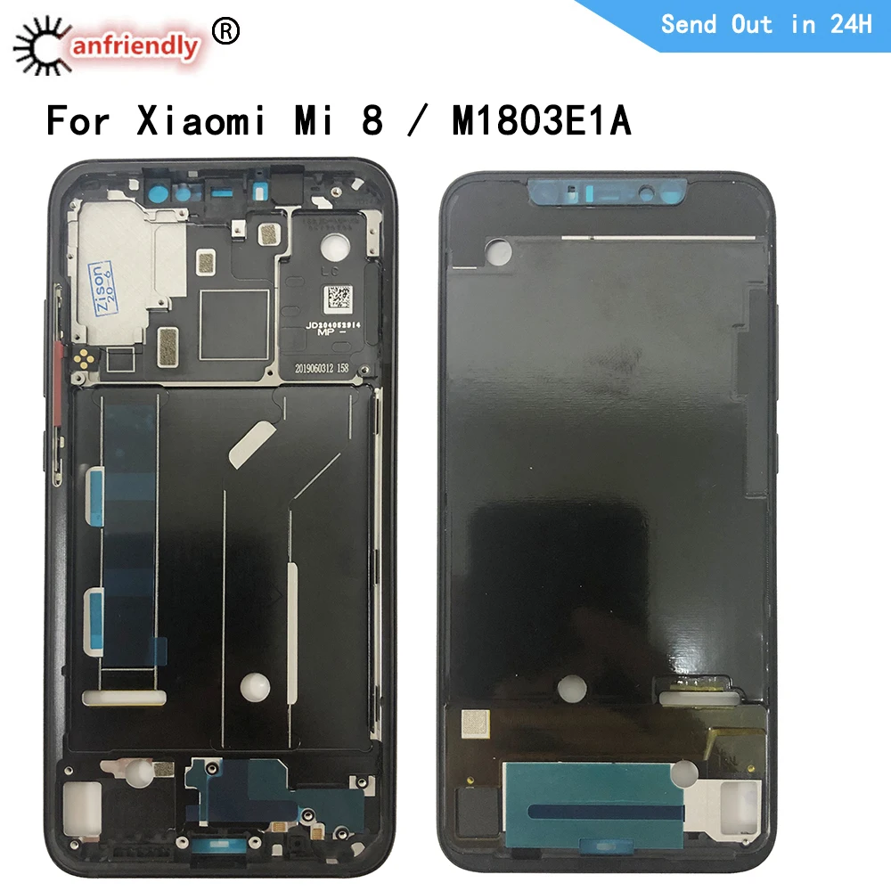 Marco medio para Xiaomi Mi 8 M1803E1A, cubierta de carcasa de Marco medio, placa frontal de bisel para Xiaomi 8 Mi8-0