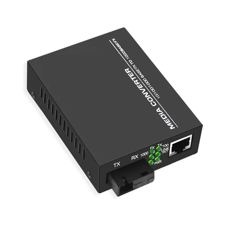 1pc Media Converter 100MB Fiber Optic Converter Transceiver Single-mode Double-fiber Transceiver Photolectric Transducer 25km