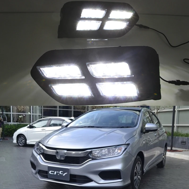 1 комплект Автомобильные светодиодные дневные ходосветильник для Honda City 2017 2018 2019
