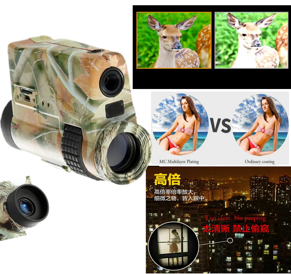 

DED-62 Single Phone Telescope HD High Time Night Vision Non-Infrared Human Perspective Adult Concert Photo free shipping