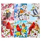 Алмазная 5d картина сделай сам, вышивка с животными, квадратная, круглая, с бусинами, цветы, кардинал, птица, мозаика, вышивка крестиком, хобби ручной работы