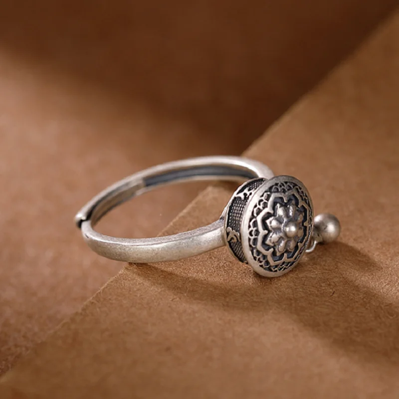 Буддийское кольцо из серебра S925 пробы Женское настоящего удачи чистого