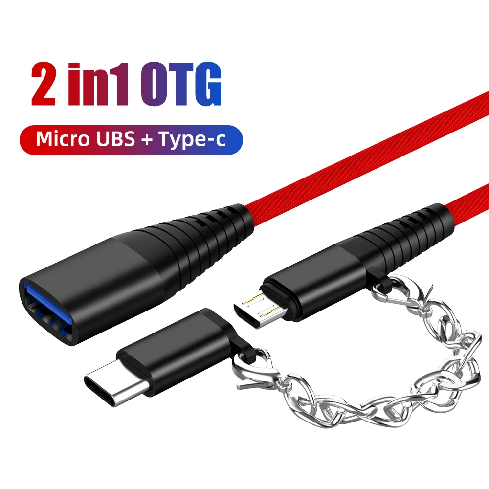 2 в 1 USB кабель Мобильный телефон OTG Type C Micro зарядный адаптер для Samsung S9 Huawei P30 0