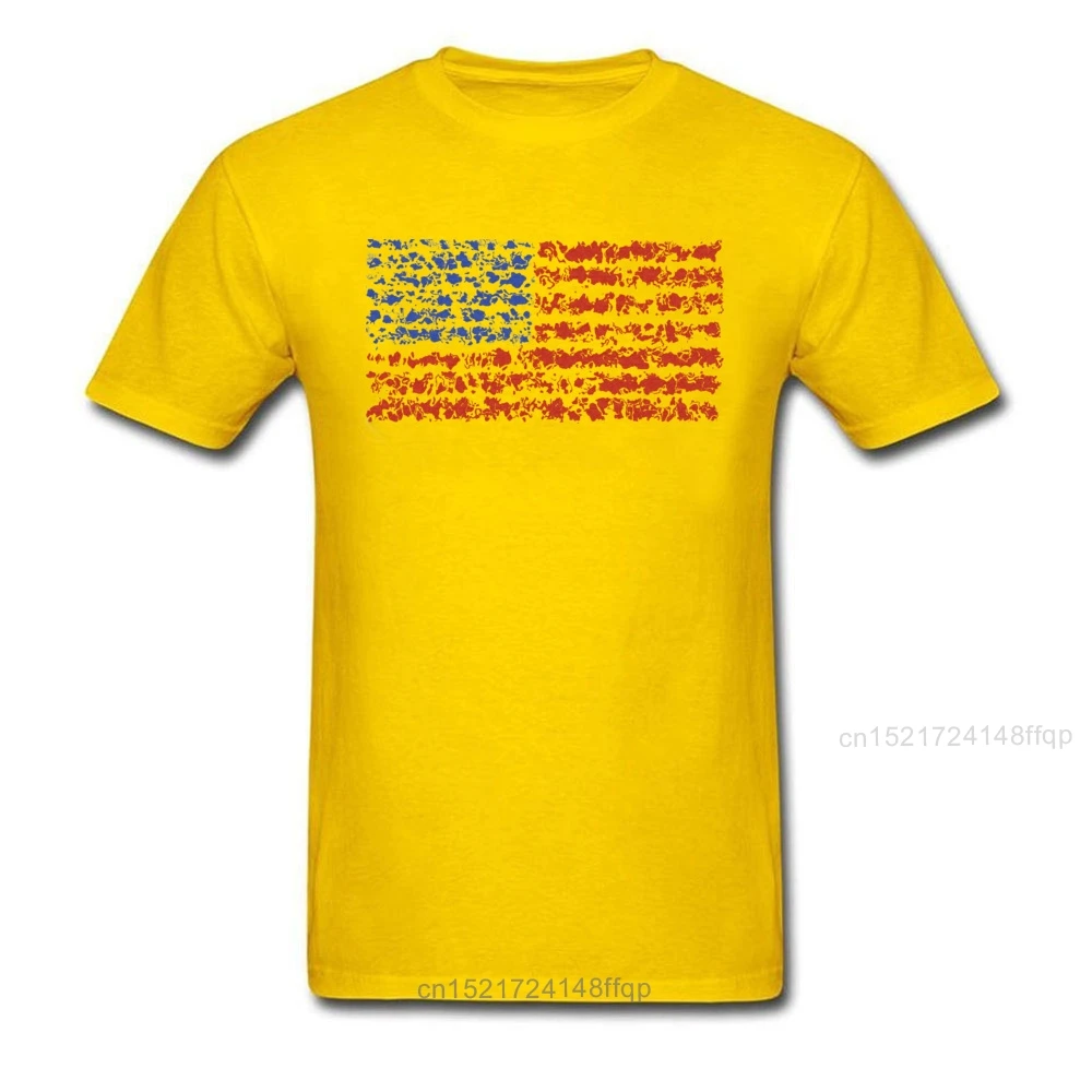 Ретро винтажный с флагом США Футболка принтом Мужская футболка черный красный