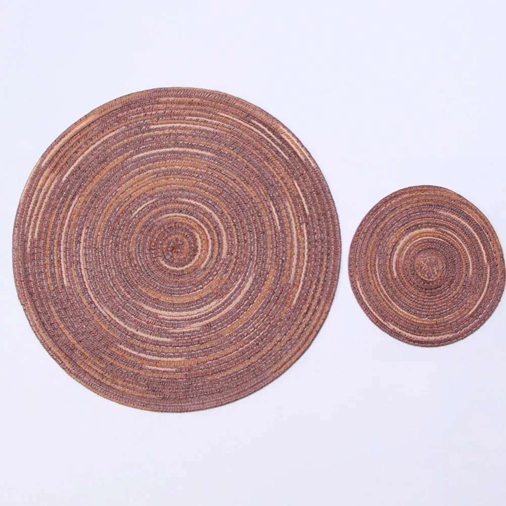 1 шт. Круглый изоляционный коврик одноцветные салфетки из хлопчатобумажной пряжи