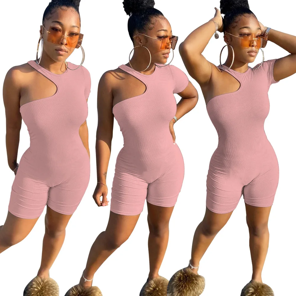 

Newest 2021 Women Shorts Jumpsuit Summer Sexy Lady Fashion Hollow Out Bodycon Night Club Rompers Real Pictures 3 Colors S-XL