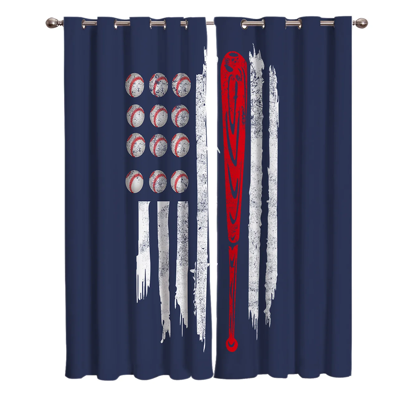 Бейсбольная занавеска с американским флагом на окна для комнаты большие