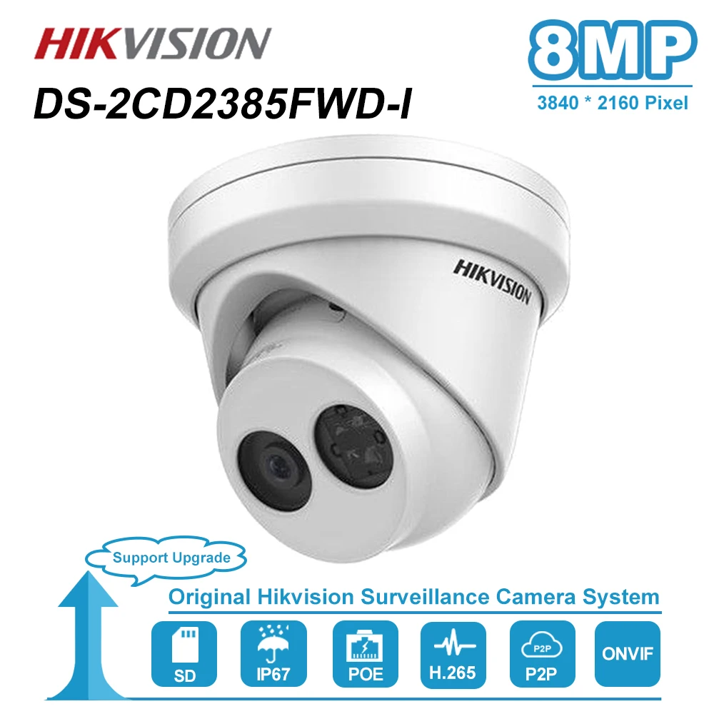 Hikvision 8MP револьверная IP камера PoE Onvif домашняя/уличная видео CCTV камера видеонаблюдения ночное видение ИК 30 м DS-2CD2385FWD-I