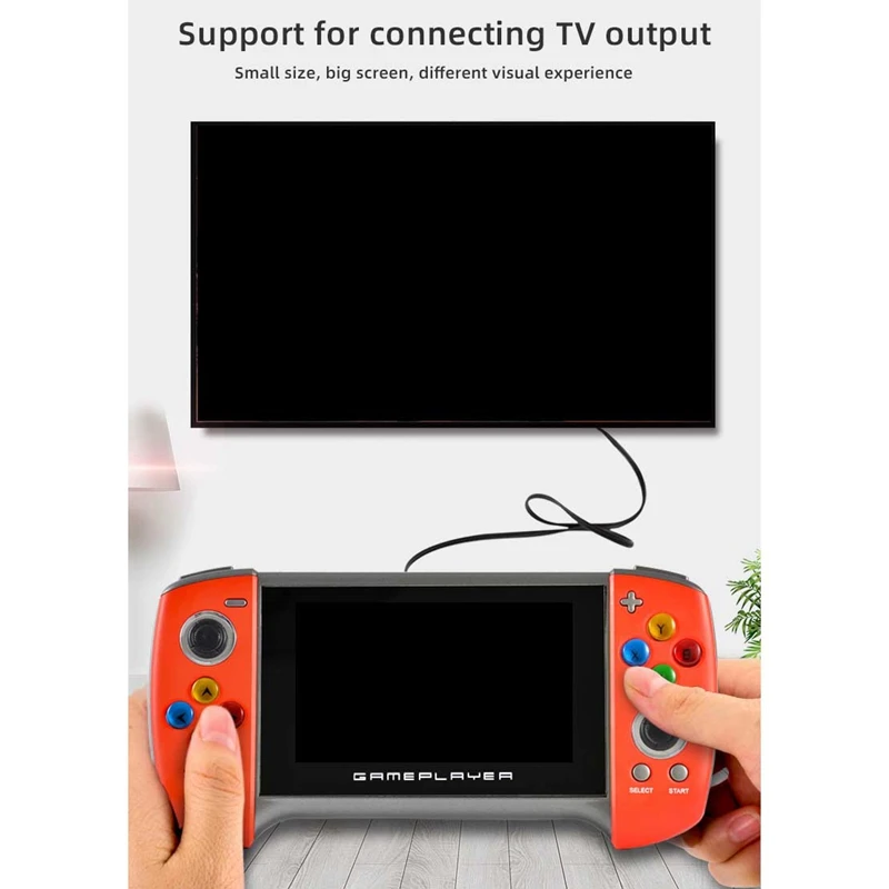 

Retro Game Console with Color Screen Dual Rocker 8G 4.3-Inch Built-in 2000MAh Battery for GBA GB MD SFD Series Games