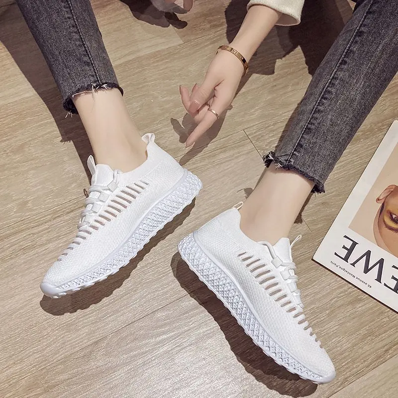

Women Vulcanized Shoes High Quality Women Sneakers Slip On Flats Shoes Women Loafers Plus Size 43 Walking Flat