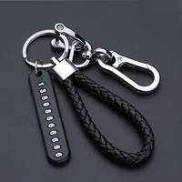 Car Keychain with Anti-Lost Phone Number Card Key Pendant Key Rings Keychains Keyring Auto Vehicle Key Chain Accessories
