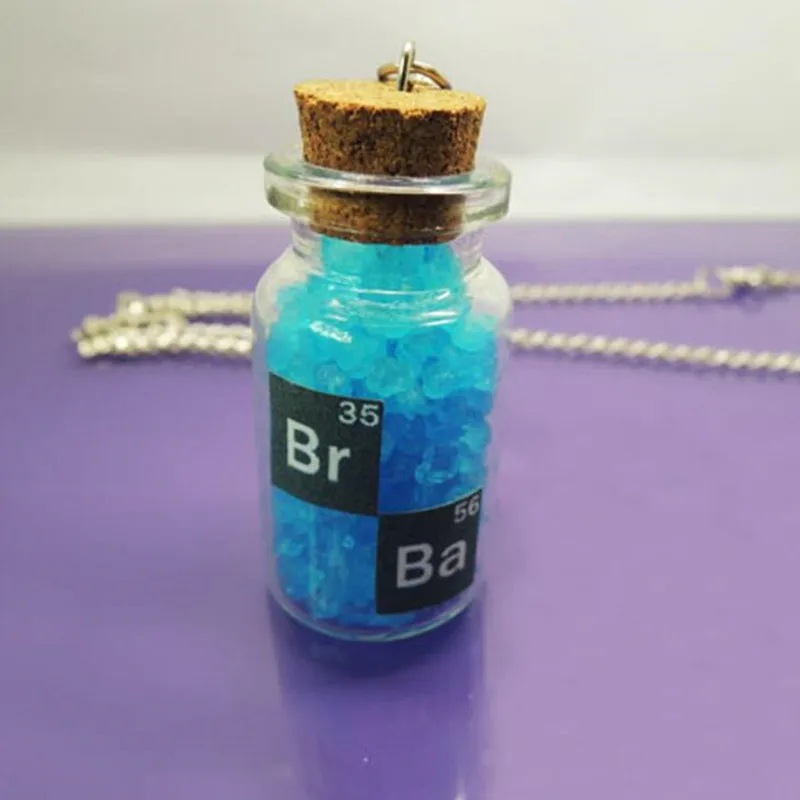 Breaking Bad El Camino: хрустальная небесно-голубая пробка для колбы, бутылка, ожерелье для косплея, подвеска на цепочке
