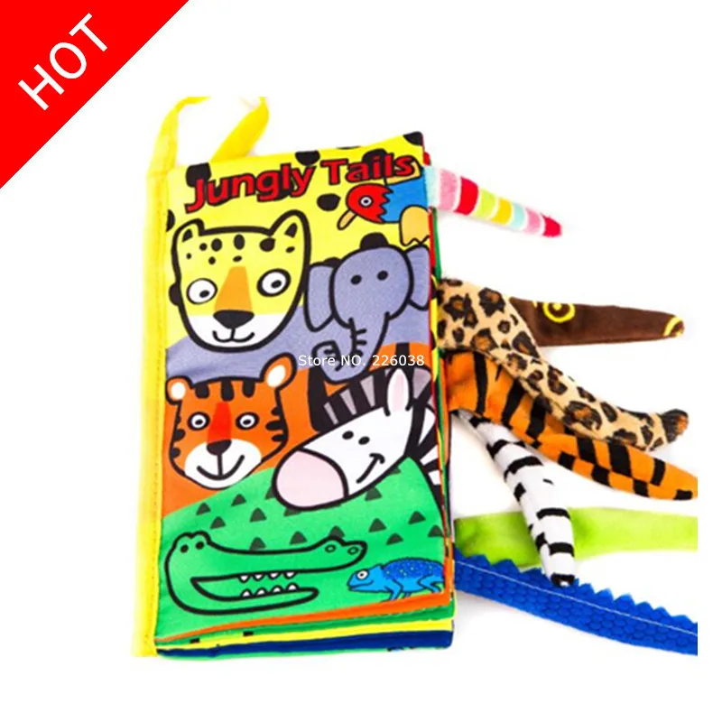 SZ47 Jungly Tails Детские игрушки, детские книги для раннего развития, тканевые книги для детей, Обучающие Развивающие книги, хвосты животных, динозавры SZ04 - Цвет: SZ47 Jungly Tails