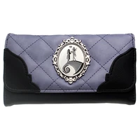 metal badge female wallets purple quilted women purse 6019