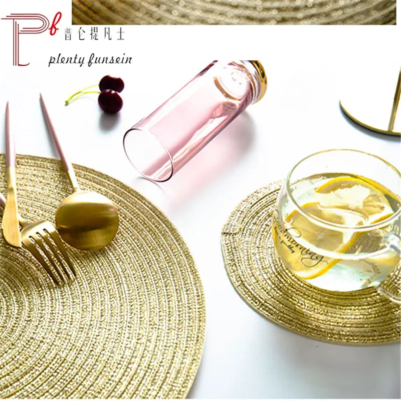 4 шт./компл. круглый рами изоляционная Подушка сплошной Салфетки льняные