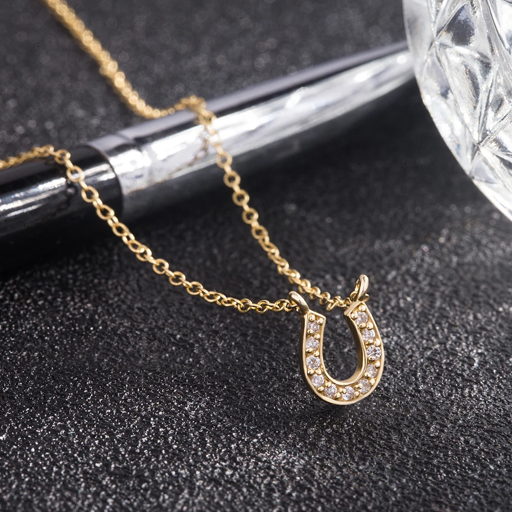 Женское ожерелье из серебра 925 пробы с U образной подвеской|Ожерелья| |