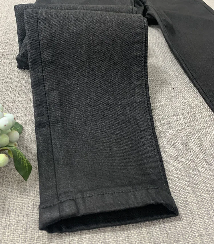 

Autumn Winter New Pattern Fashion Versatile Commute Women's Coated Jeans High Waist and Small Feet Nine Point Leggings