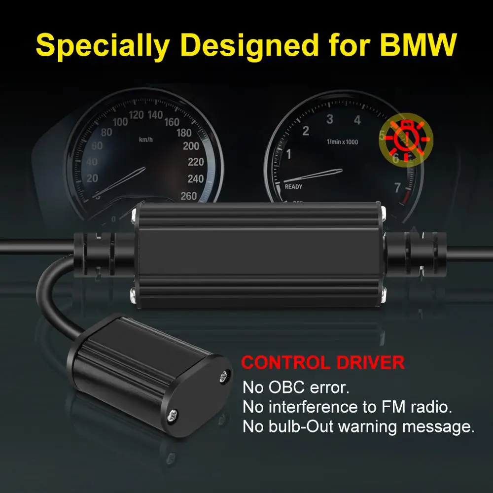 Светодиодные фары Angel Eyes Canbus для BMW E60 E61 E63 X5 E70 X6 E71 E90 E91 E92 E93 M3 E89 E82 E87 H8 6000 К белые 2 шт.