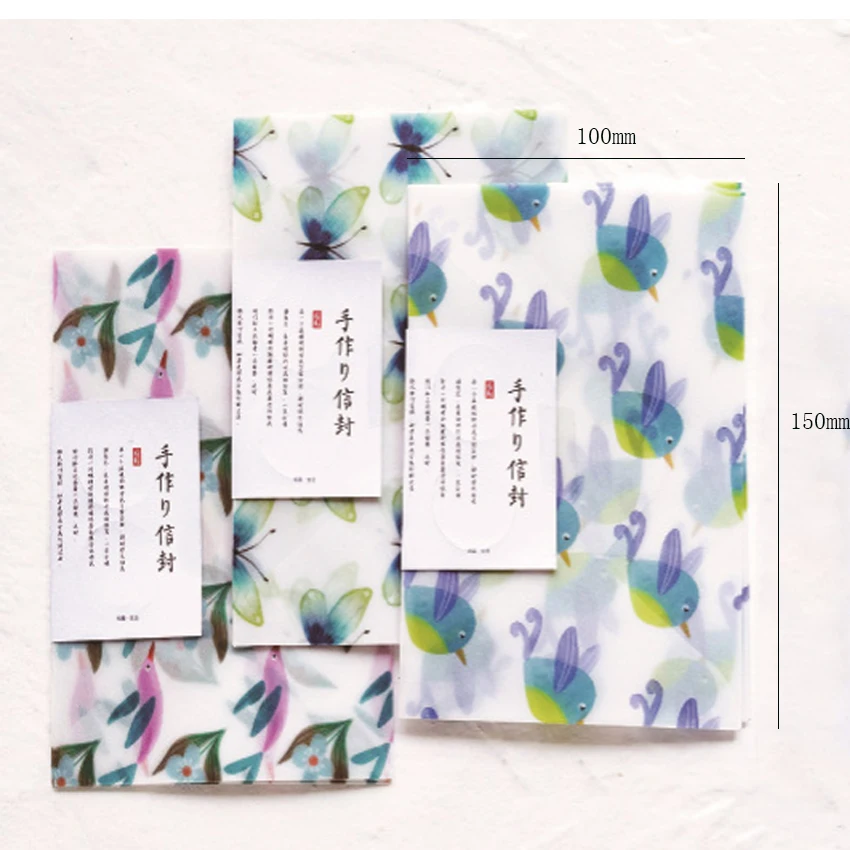 

3pcs/lot Lovely Butterfly blue bird Sulfuric Acid Party Invitation Gifts Envelope Postcard Greeting Cards