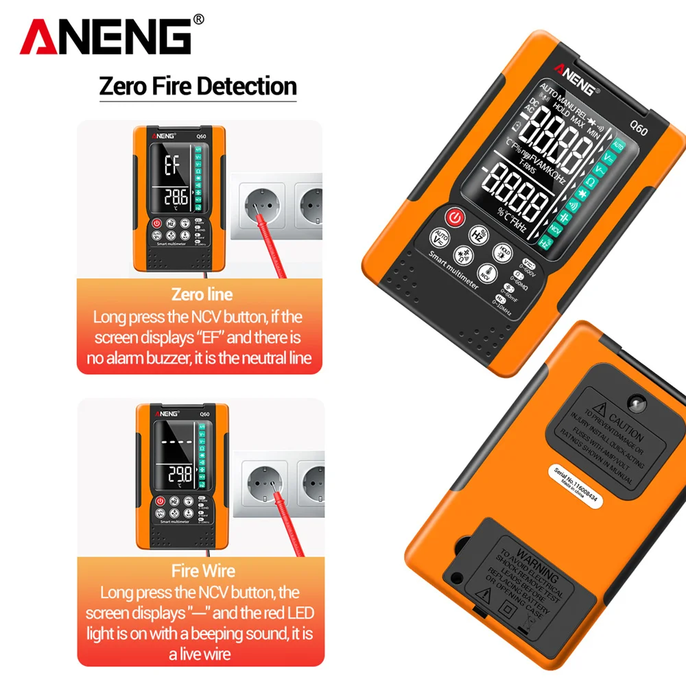 Цифровой мультиметр ANENG тестер речевого распознавания транзисторов 6000 отсчетов