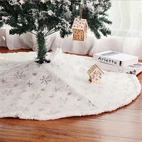 high end white christmas tree skirt thicke plush faux fur xmas tree merry decoration ornament new year home decor navidad carpet