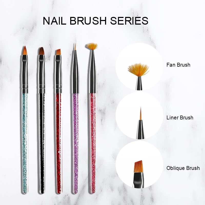 Женская Кисть для ногтей кисть УФ-геля ручка французские наконечники