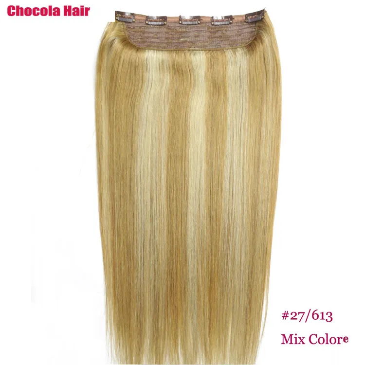 Chocala Hair 2"-28" Искусственные волосы одинаковой направленности волос 1 шт. набор 220 г натуральные бразильские прямые волосы шт зажим для наращивания человеческих волос