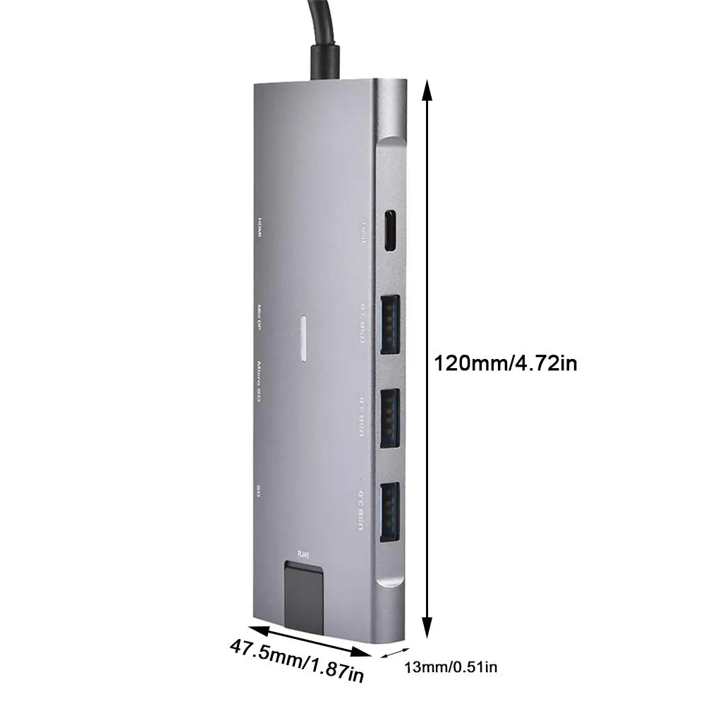 Новый 9 в 1 USB C концентратор многопортовый type гигабитный Ethernet Ультра высокая
