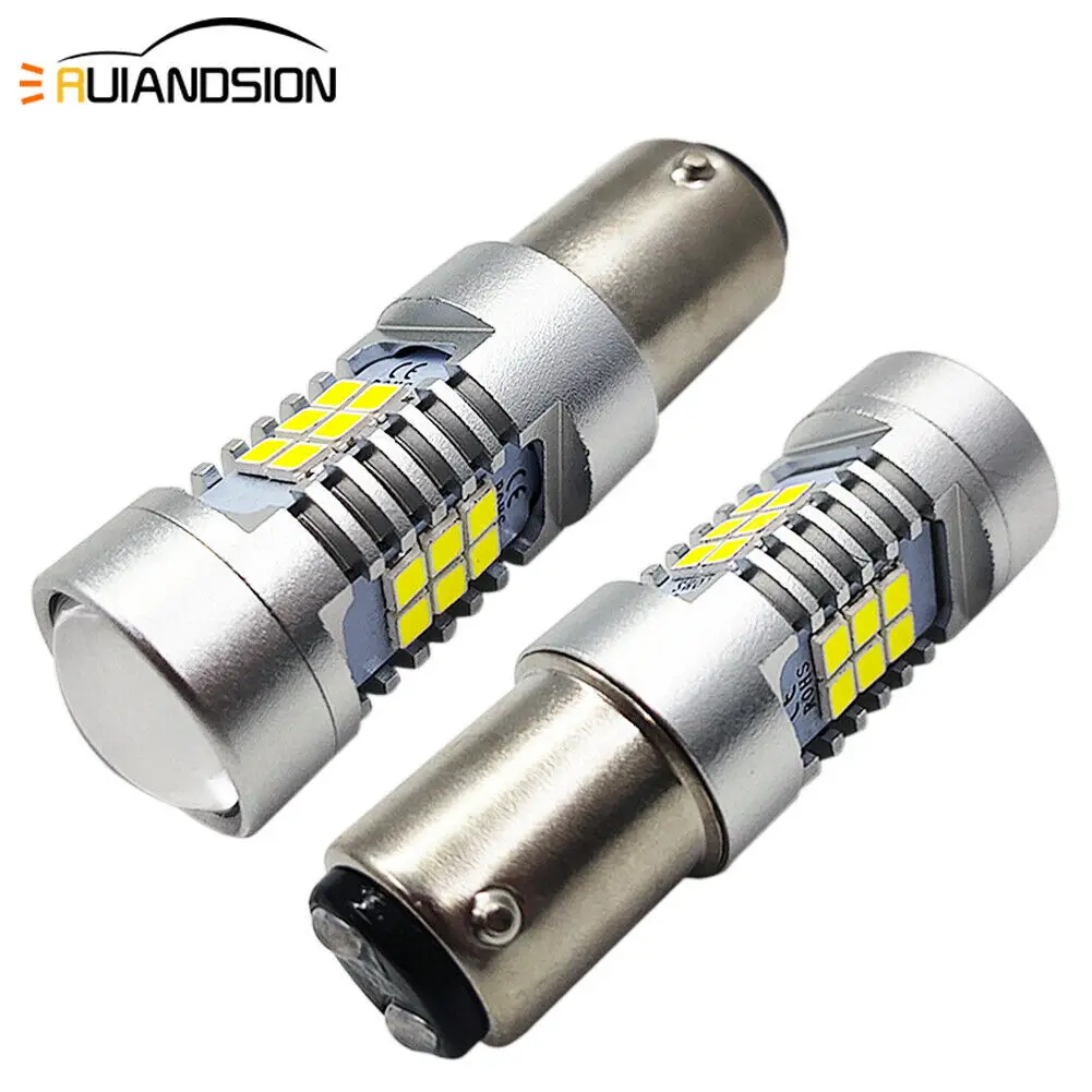 

Ruiandsion 2Pcs 1157 P21/5W BAW15D BAZ15D LED Stop Brake Light Reverse Bulb 10-30V White/ Red