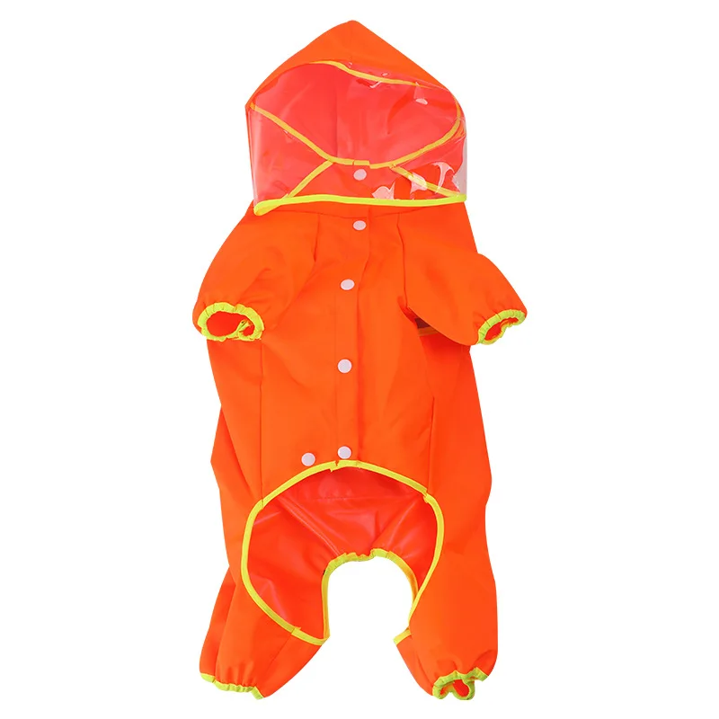 Dog Raincoat Rainy Weather Waterproof All-inclusive Reflective Poncho Dogs Jumpsuit Pet Jacket Clothes raining coat | Дом и сад