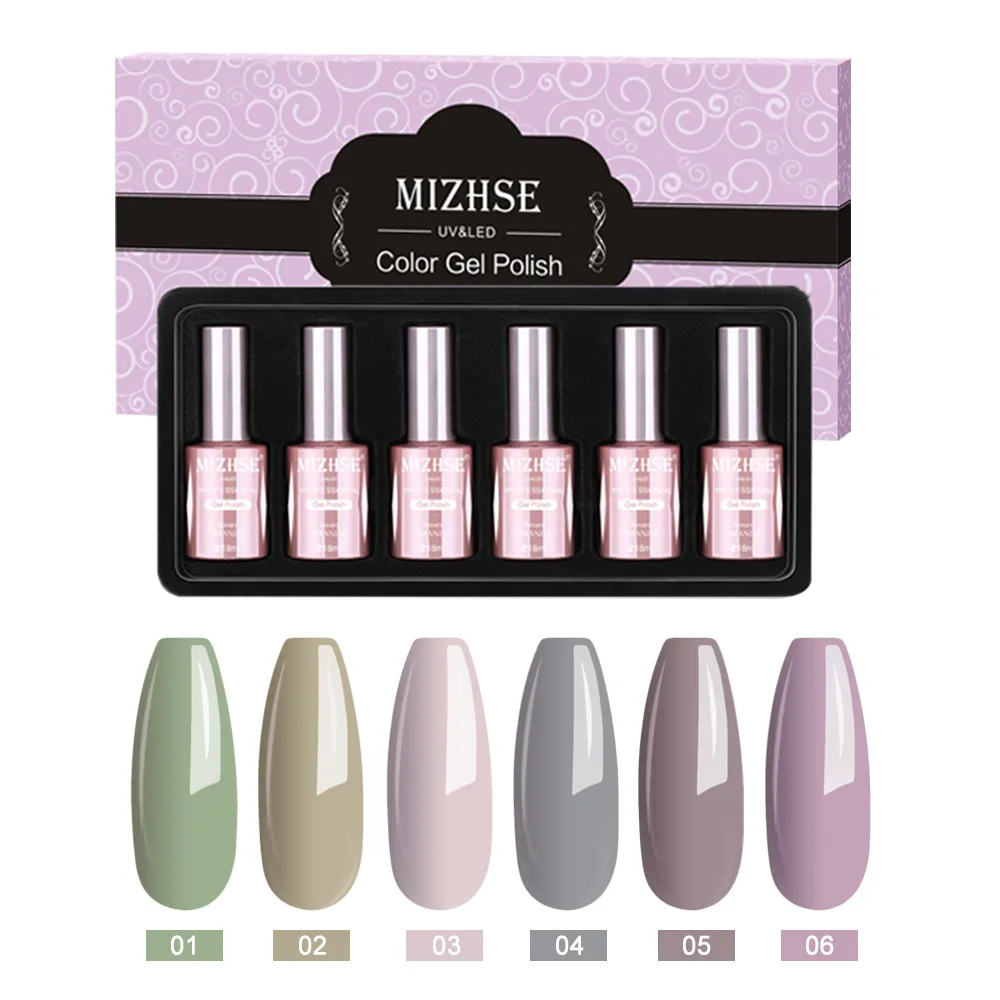 MIZHSE, 18 мл, Гель-лак, Гель-лак, УФ-гель, светодиодный, лампа, Гель-лак, дизайн ногтей, лак для ногтей, 6 шт. в наборе, УФ-смола, цвет, грунтовка - Цвет: P10