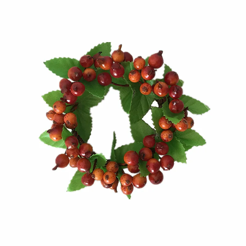 Искусственные ягоды из пенопласта с небольшими листьями праздничные украшения