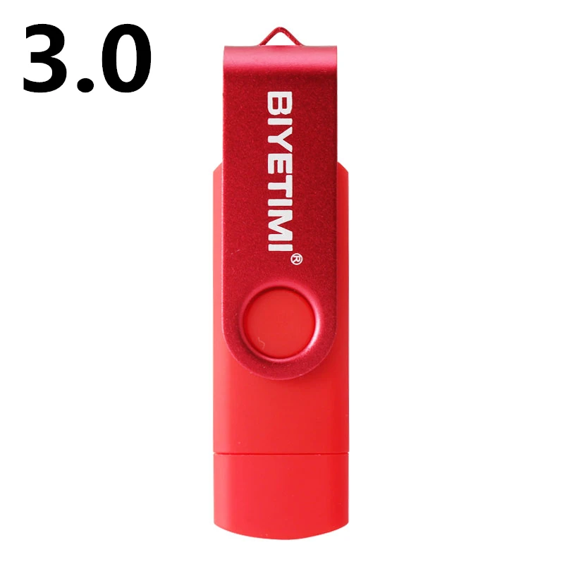 Красный Biyetimi Новое поступление 3,0 OTG флеш-накопитель usb 8 ГБ 16 ГБ 32 ГБ 64 Гб карта памяти Флешка для Android - Цвет: Красный