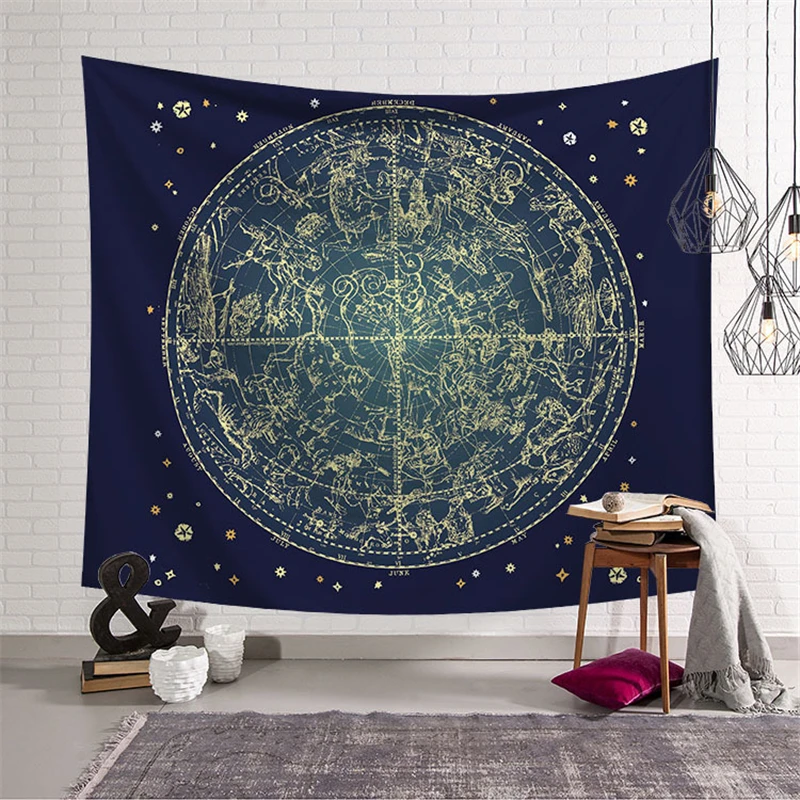 

Sun Moon Tapestry Mandala Wall Hanging Tapestry Map Psychedelic Carpet Ouija Wall Tapestries Wall Cloth Carpet Polyester Fabric