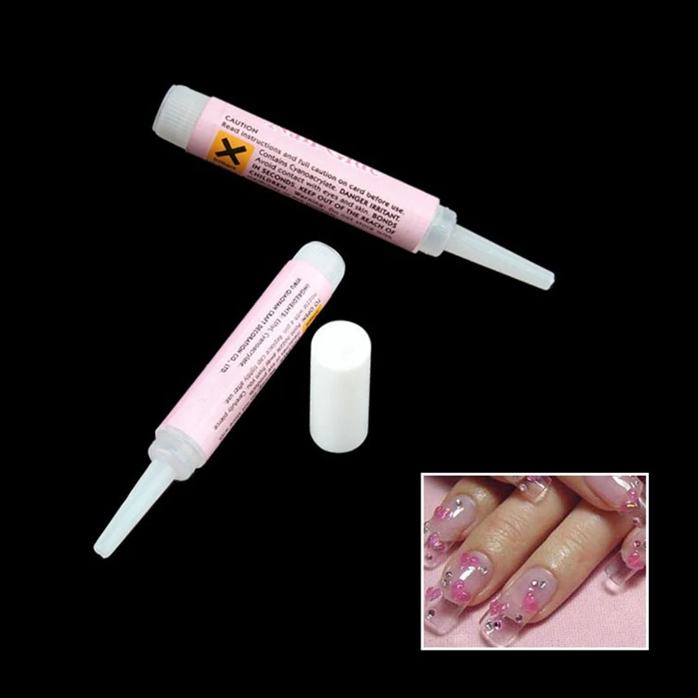 10pcs Mini Beauty Nail Glue False Art Decorate Tips Acrylic Accessories 2g Rhinestones user | Красота и здоровье