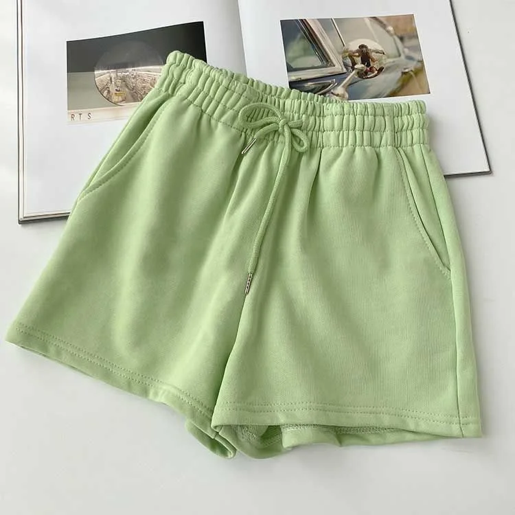 

Shorts women's 2021 new home leisure high waist hip sports hot pants straight loose pants women's wear thin